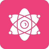 Atom Glyph Round Corner Background Icon vector