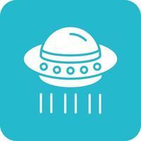 UFO Glyph Round Corner Background Icon vector