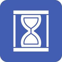 Sand Clock Glyph Round Corner Background Icon vector