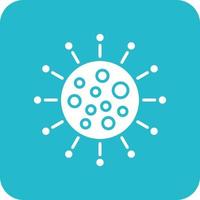 Bacteria Glyph Round Corner Background Icon vector