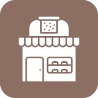 Bakery Shop Glyph Round Corner Background Icon vector