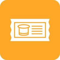 Ticket Glyph Round Corner Background Icon vector