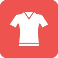 V Neck Shirt Glyph Round Corner Background Icon vector