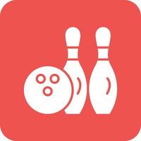 Bowling Glyph Round Corner Background Icon vector