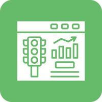 Website Traffic Glyph Round Corner Background Icon vector