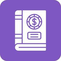 Accounting Book Glyph Round Corner Background Icon vector