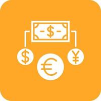 Money Exchange Glyph Round Corner Background Icon vector
