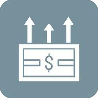 Cash Flow Glyph Round Corner Background Icon vector