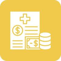 Insurance Glyph Round Corner Background Icon vector