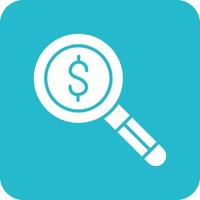Money Forensics Glyph Round Corner Background Icon vector