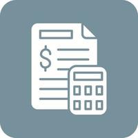 Financial Statements Glyph Round Corner Background Icon vector