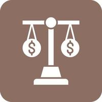 Money Scale Glyph Round Corner Background Icon vector