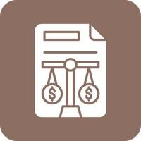 Balance Sheet Glyph Round Corner Background Icon vector