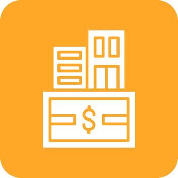 icono de fondo de esquina redonda de glifo de activo fijo vector