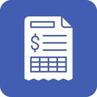 Invoice Glyph Round Corner Background Icon vector