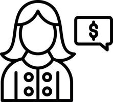 diseño de icono de vector de asesor financiero femenino