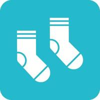 Socks Glyph Round Corner Background Icon vector