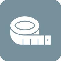 Measuring Tape Glyph Round Corner Background Icon vector