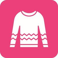 Sweater Glyph Round Corner Background Icon vector