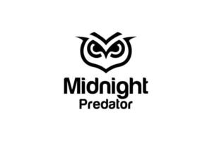 Midnight owl silhouette logo design vector