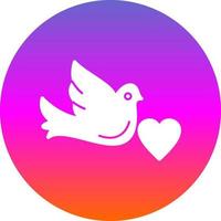 Dove with Heart Vector Icon Design