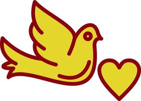 Dove with Heart Vector Icon Design