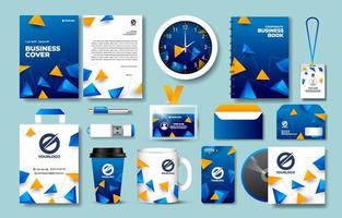 Geometric Themed Formal Business Kit vector