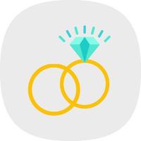 Wedding Rings Vector Icon Design