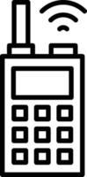 icono de línea de walkie talkie vector