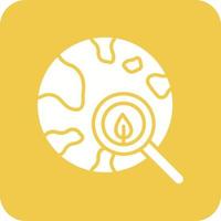 Global Research Glyph Round Corner Background Icon vector