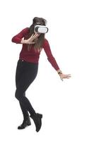 Woman with glasses of virtual reality. Future technology concept. photo