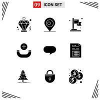 9 Icons Solid Style Grid Based Creative Glyph Symbols for Website Design Simple Solid Icon Signs Isolated on White Background 9 Icon Set vector