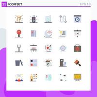 Group of 25 Modern Flat Colors Set for interface pipe storage industrial construction Editable Vector Design Elements