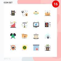 Modern Set of 16 Flat Colors and symbols such as achievement solution security idea package Editable Pack of Creative Vector Design Elements