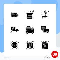 paquete de iconos vectoriales de stock de 9 signos y símbolos de línea para ubicación de imágenes prediseñadas mago mapa ordenar elementos de diseño vectorial editables vector