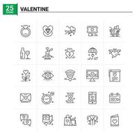 25 conjunto de iconos de san valentín fondo vectorial vector