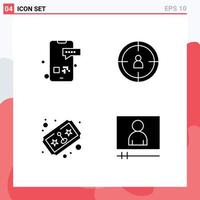 Universal Icon Symbols Group of Modern Solid Glyphs of communication game smartphone target joystick Editable Vector Design Elements
