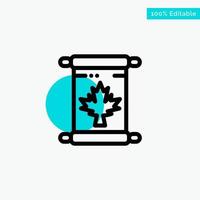 Note Autumn Canada Leaf turquoise highlight circle point Vector icon