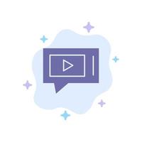 Chat Live Video Service Blue Icon on Abstract Cloud Background vector