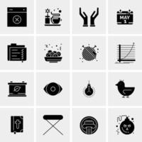 16 iconos de negocios universales vector ilustración de icono creativo para usar en proyectos relacionados con la web y dispositivos móviles