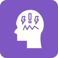 Anger Glyph Round Corner Background Icon vector