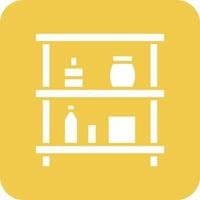 Shelf Glyph Round Corner Background Icon vector
