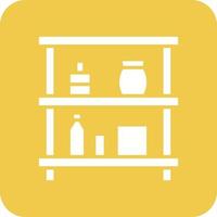 Shelf Glyph Round Corner Background Icon vector