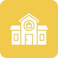 Store Glyph Round Corner Background Icon vector