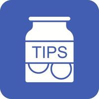 Tips Jar Glyph Round Corner Background Icon vector