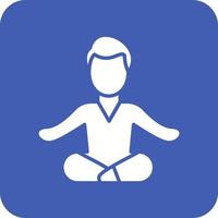 Meditation Glyph Round Corner Background Icon vector