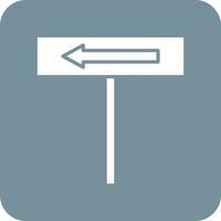 Road Sign Glyph Round Corner Background Icon vector