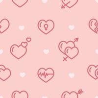 vector seamless pattern with hearts