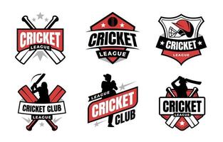 plantilla de logotipo de club de críquet vector