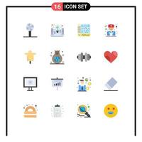 Mobile Interface Flat Color Set of 16 Pictograms of physician doctor form daw audio Editable Pack of Creative Vector Design Elements